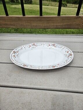 China Pearl "Josephine" 14" Oval Platter Dish Serving Fine China Floral